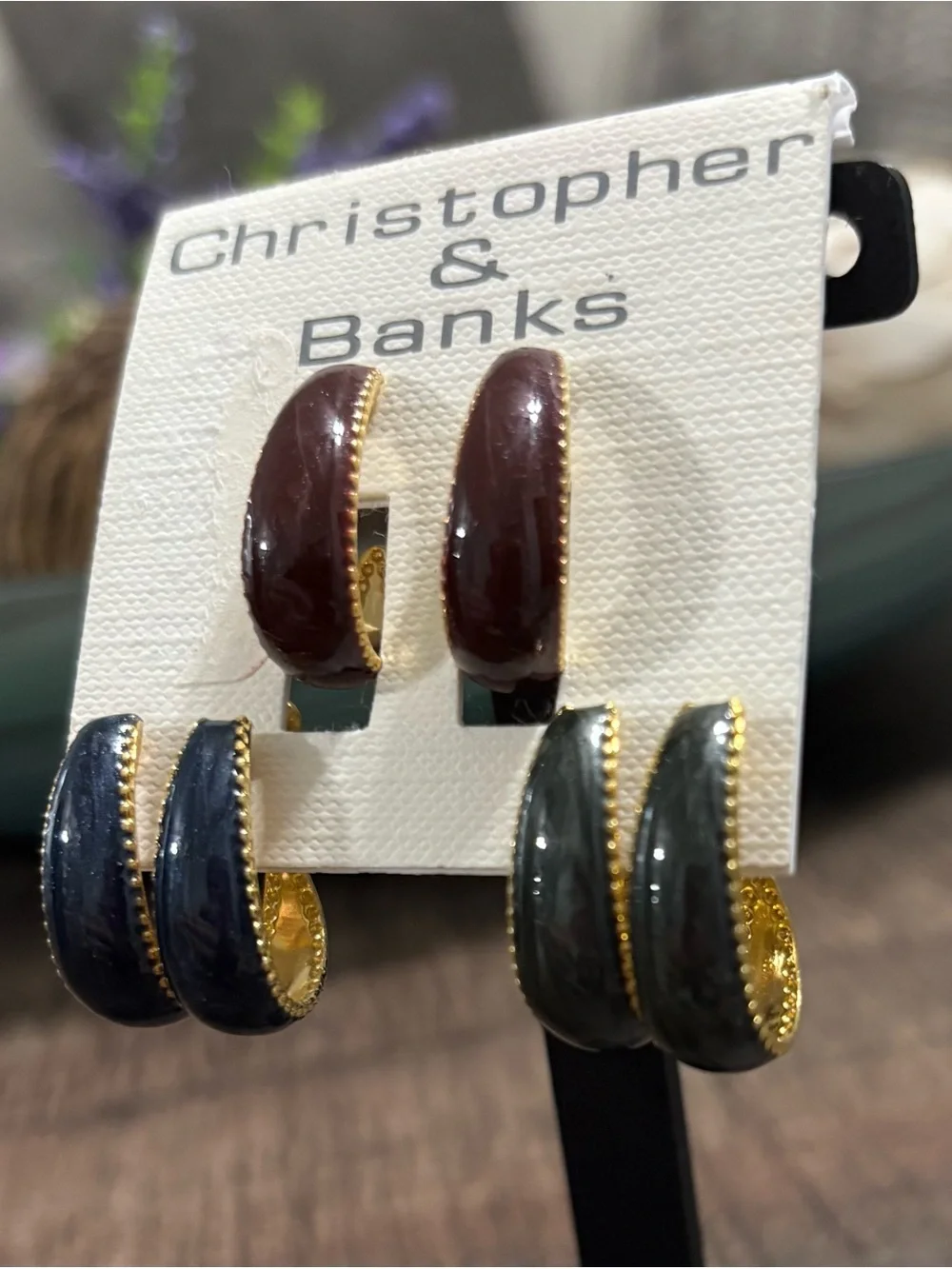 5/$25 (Pick 5 items for $25 Labeled) Christopher & Banks 3 Pair Hoop Earrings